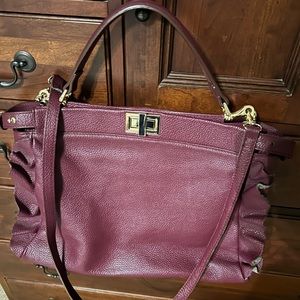 Handbag/tote - burgundy italian leather